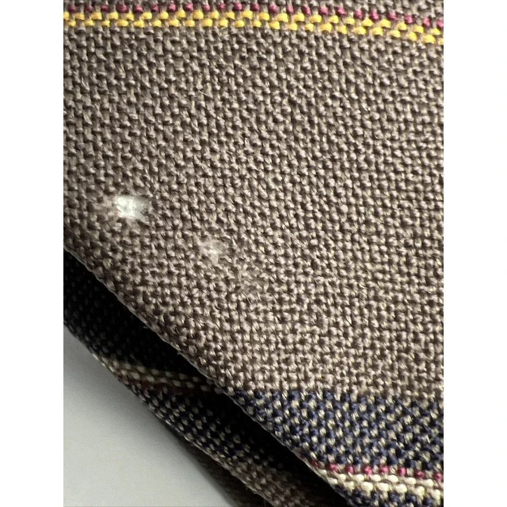 VTG Bert Pulitzer Necktie Mens Tie Tartan 100% Wool Multicolor Striped 3
